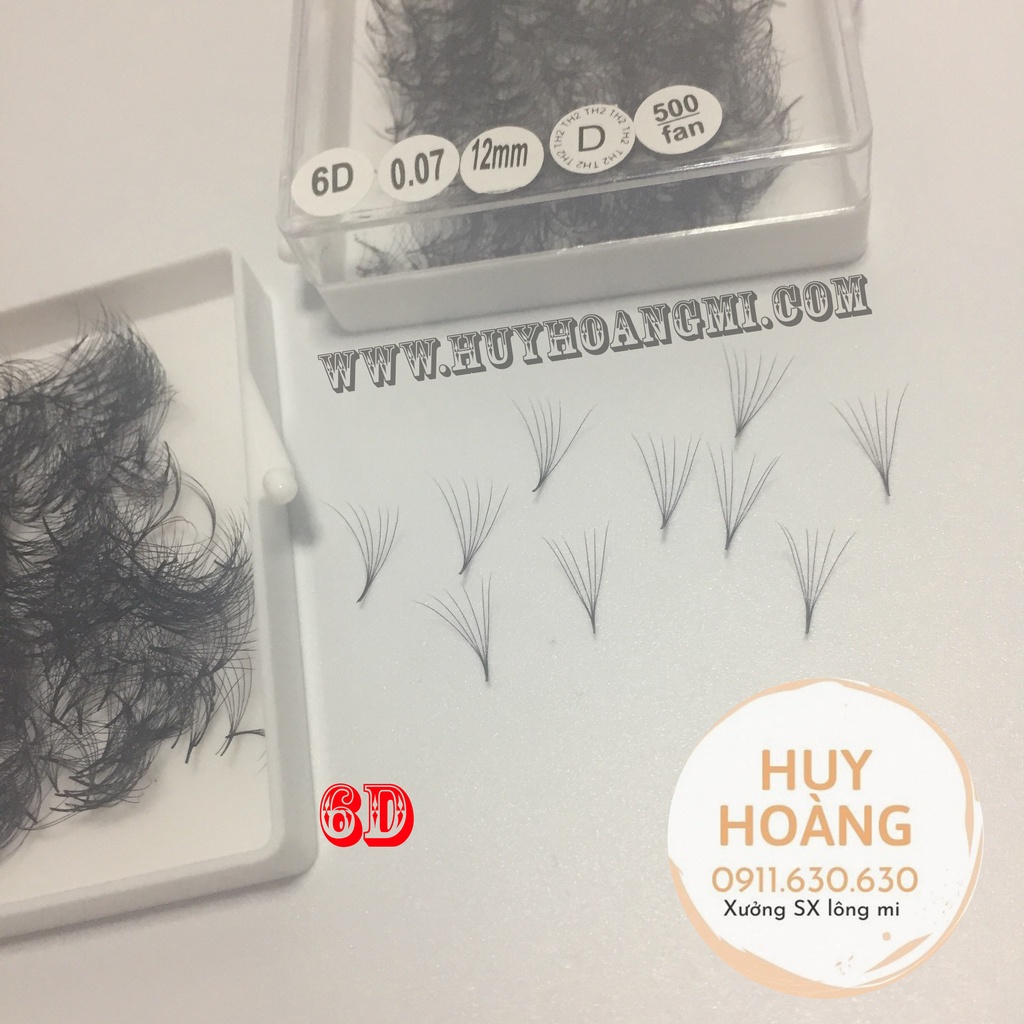 MI Fan 6D - 0,07 - C-D -keo nối mi - Dụng Cụ Nối Mi (Hộp 500 Fan) - HUY HOÀNG MI