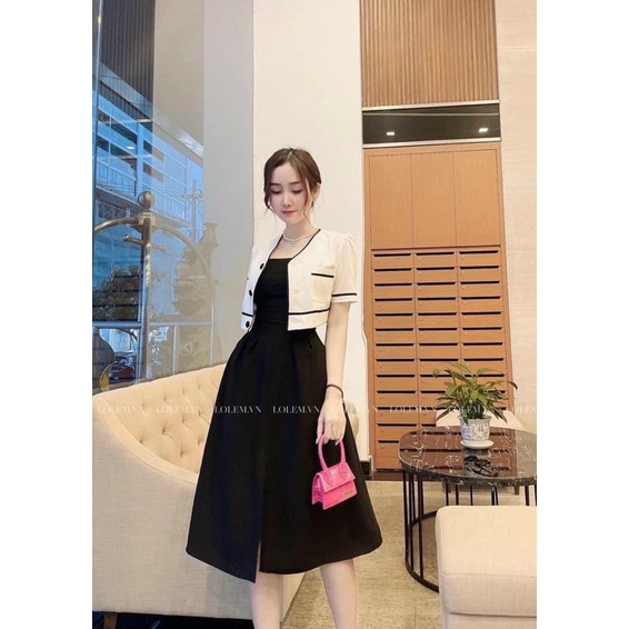 SET BỘ váy 2 dây kèm áo khoác ngoài