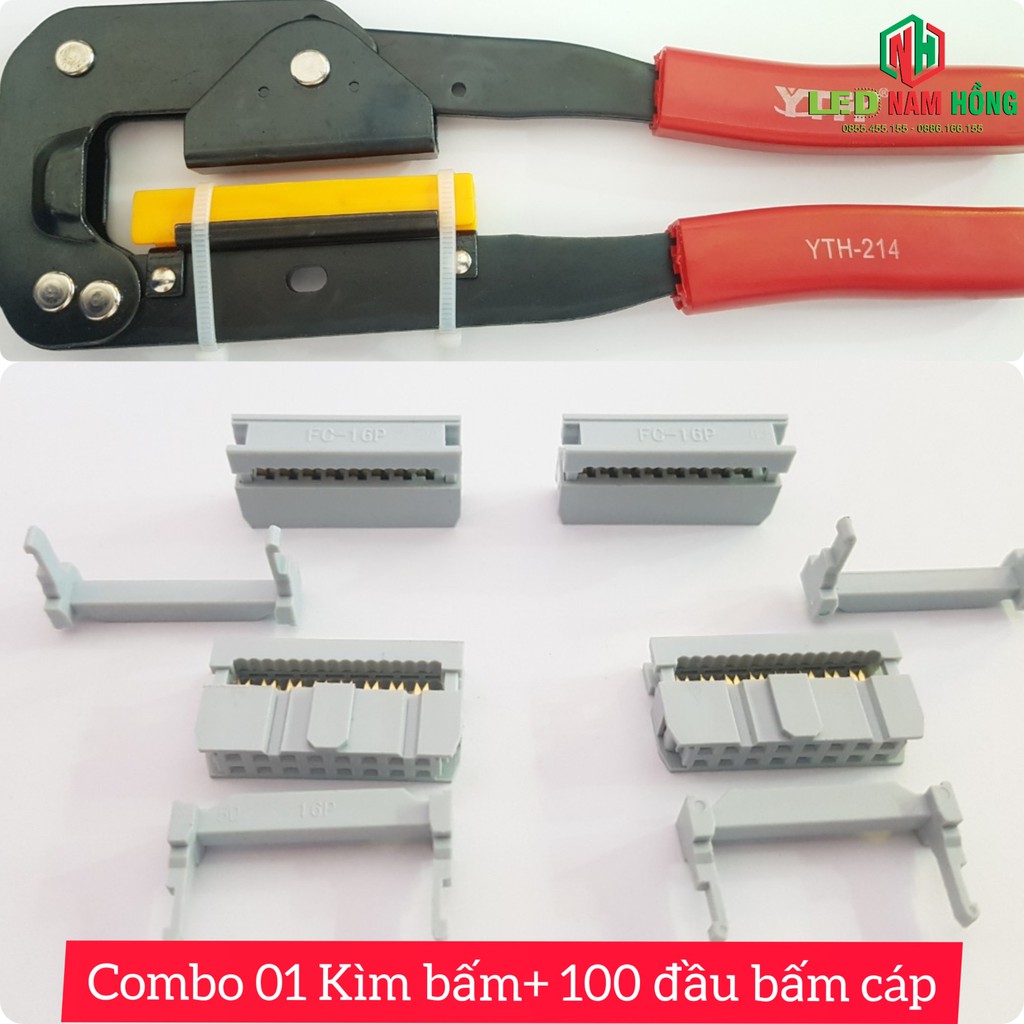 COMBO 01 Kìm bấm cáp Module Led + 100 Đầu bấm cáp