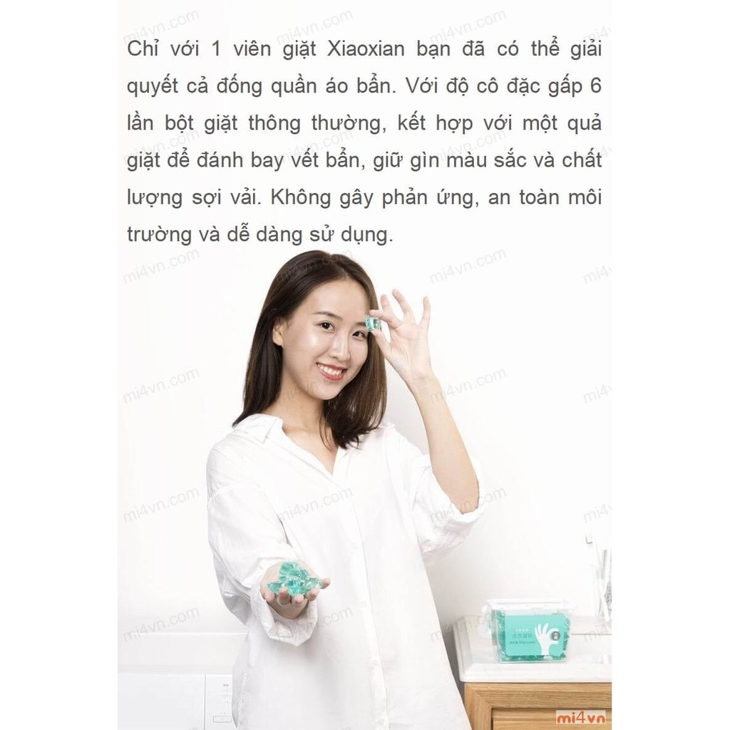 Viên giặt quần áo siêu sạch Xiaomi XiaoXian - 60 viên/hộp.