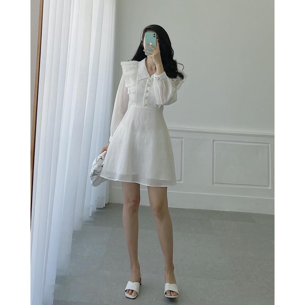 Đầm voan sơ mi