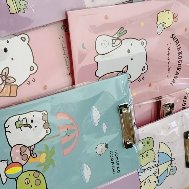 BÌA KẸP GIẤY TRÌNH KÝ KHỔ TO A4 MẪU ĐÁNG YÊU SUMIKKO GURASHI GIÁ RẺ KẸP GIẤY VẼ