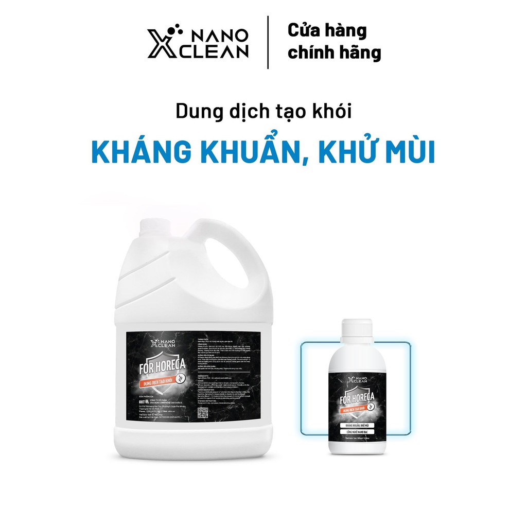 Dung dịch tạo khói, phun khói Nano Xclean For Horeca - khử Mùi ô tô, xe hơi, mùi hải sản, ẩm mốc (combo 5L & 500ml)