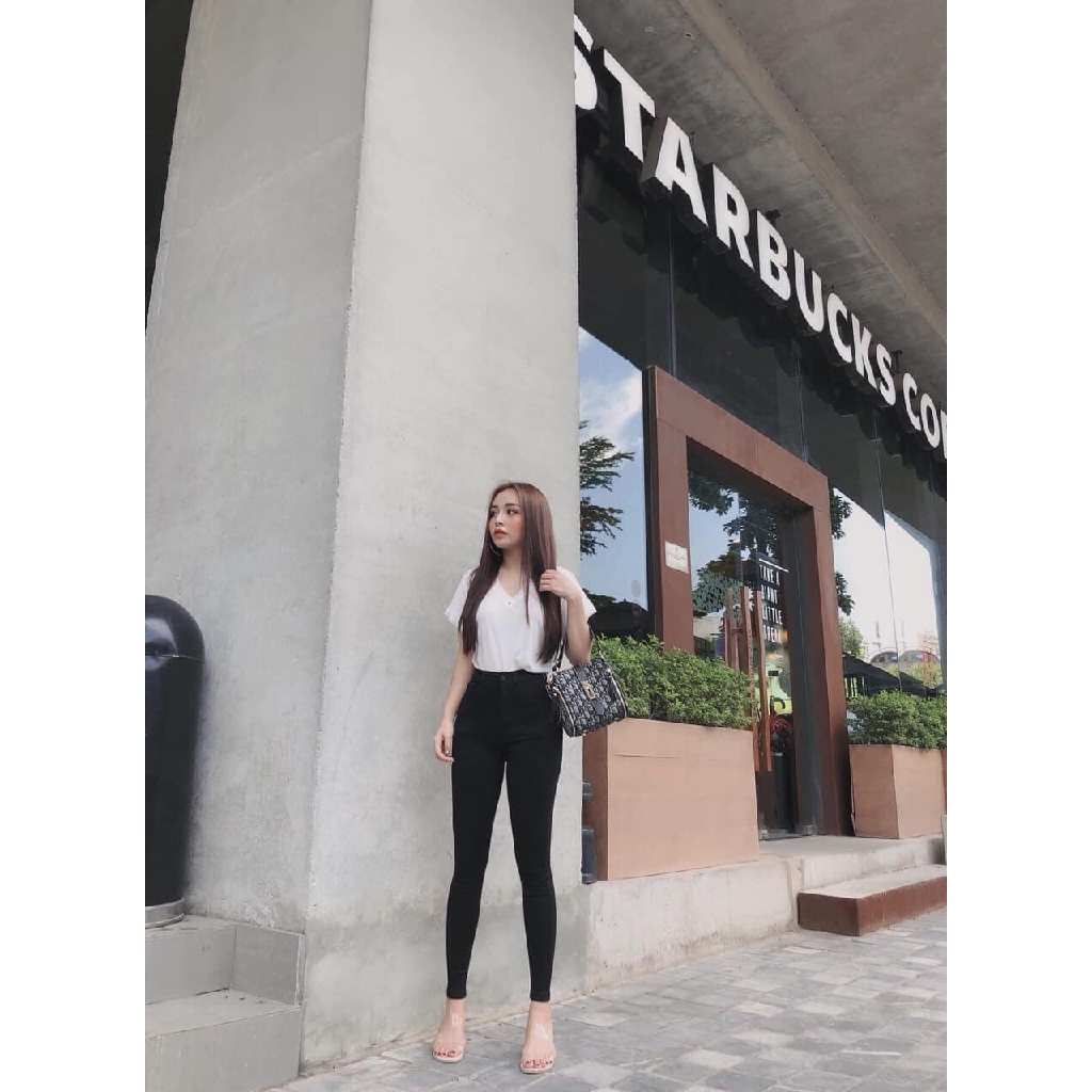 Quần jean giấy cạp cao | BigBuy360 - bigbuy360.vn