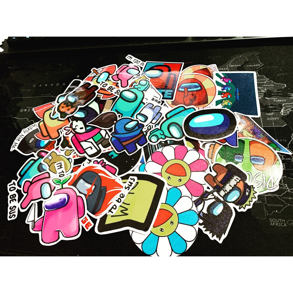 Hình dán, sticker among us chống nước.