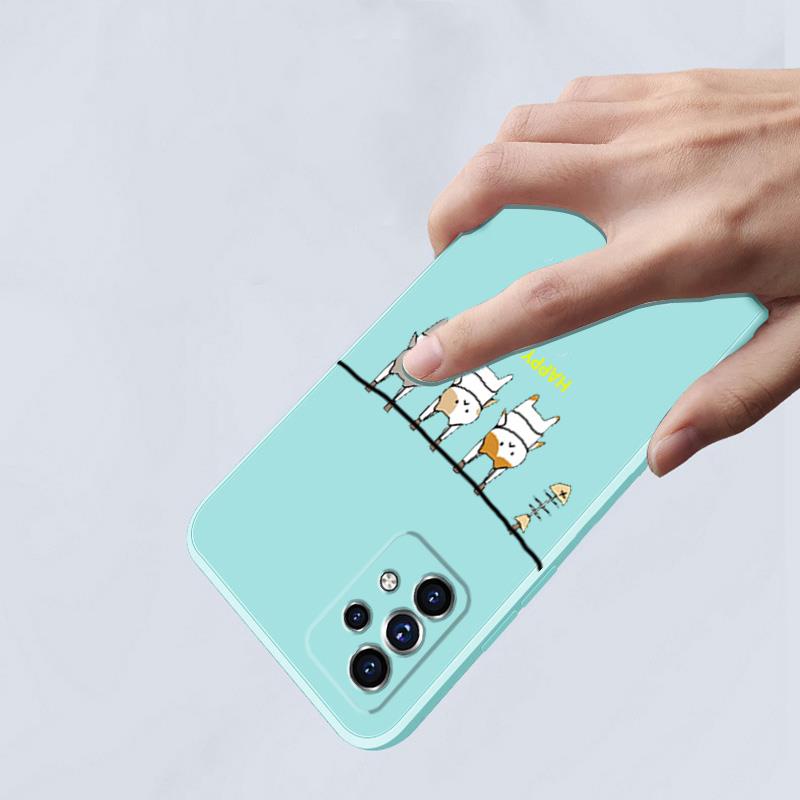 Ốp lưng samsung a33 5g samsung a53 5g samsung a73 5g Ốp Điện Thoại Silicon Mềm Mịn Hình Mèo LSMM01 Cho samsung a33 5g samsung a53 5g samsung a73 5g viền vuông cute