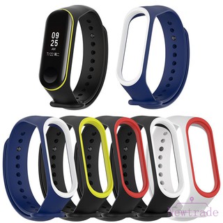 Dây đeo tay silicon 2 màu sắc thay thế cho đồng hồ Xiaomi Miband 3 4