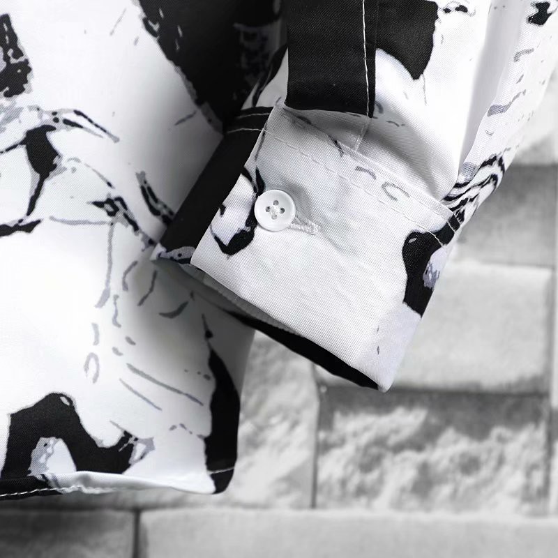 Áo Sơ Mi Nam Dài Tay Họa Tiết Độc Đáo Thời Trang