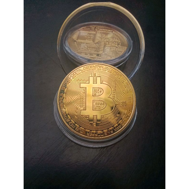 Mô Hình Nhân Vật Bitcoin Mạ Vàng 24k