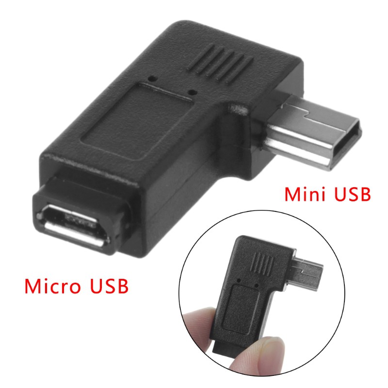 Đầu Chuyển Đổi Usb 2.0 Micro 5pin Female Sang Mini 5pin Male 90 °