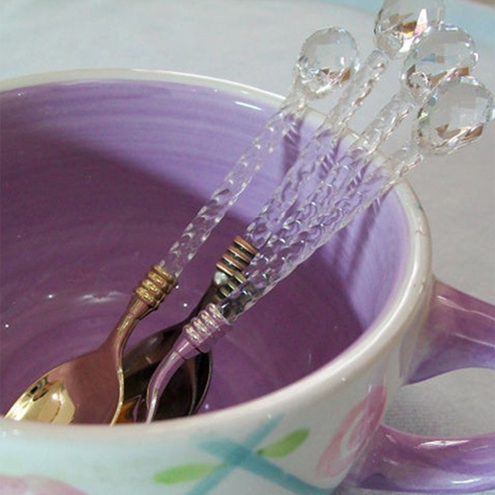 [CHOO] Retro Crystal Handle Tea Coffee Spoon Ice Cream Spoon Dessert Ladle Scoop