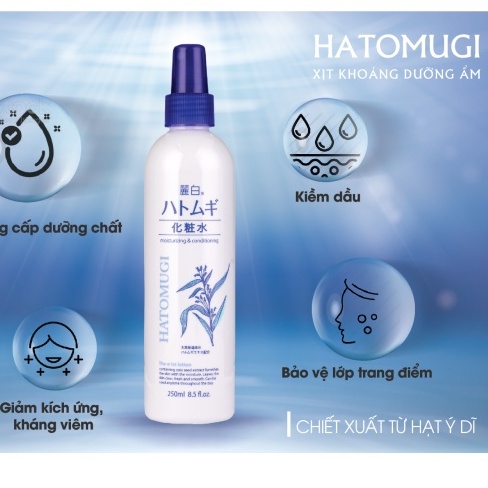 Xịt Phun Sương Dưỡng Ẩm Và Làm Sáng Da Hatomugi Nhật Bản (250ml)