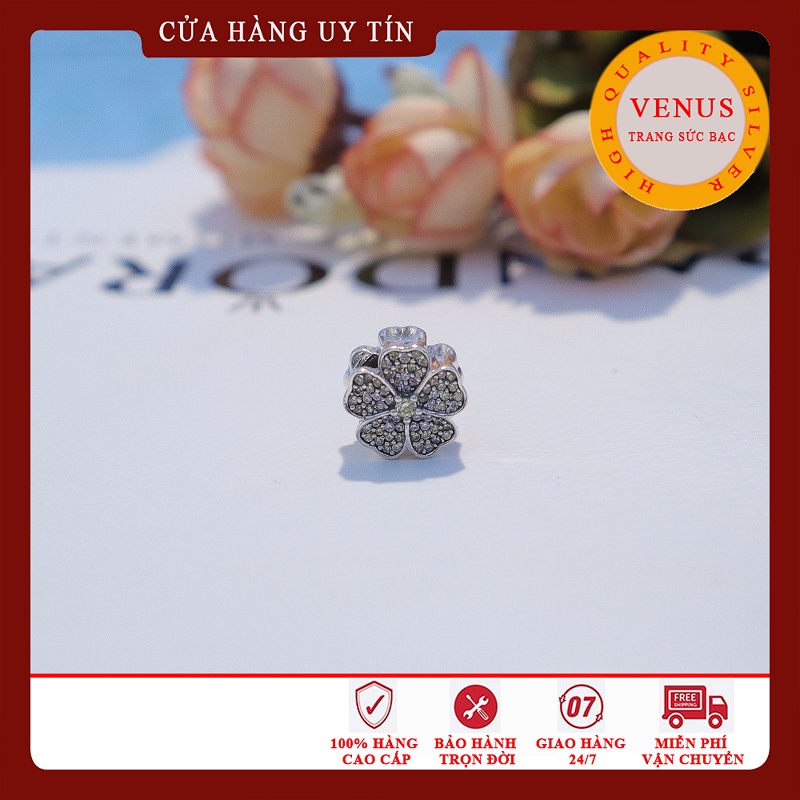 [Hàng cao cấp] Charm bạc 925 hình bông hoa 5 cánh- Mã sản phẩm VENUS