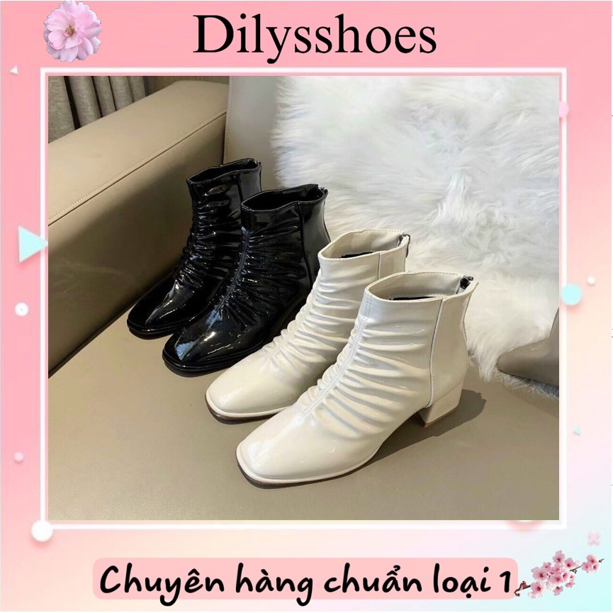 BỐT GÓT VUỐNG CỔ NHĂN DA BÓNG HÀNG LOẠI ĐẸP