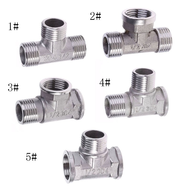 Đầu nối ống hình chữ T 3 đầu chất liệu bằng inox