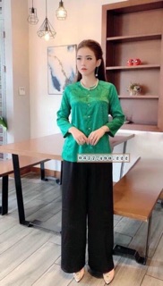 Bộ lụa gấm áo bà ba, đi lễ chùa rất sang