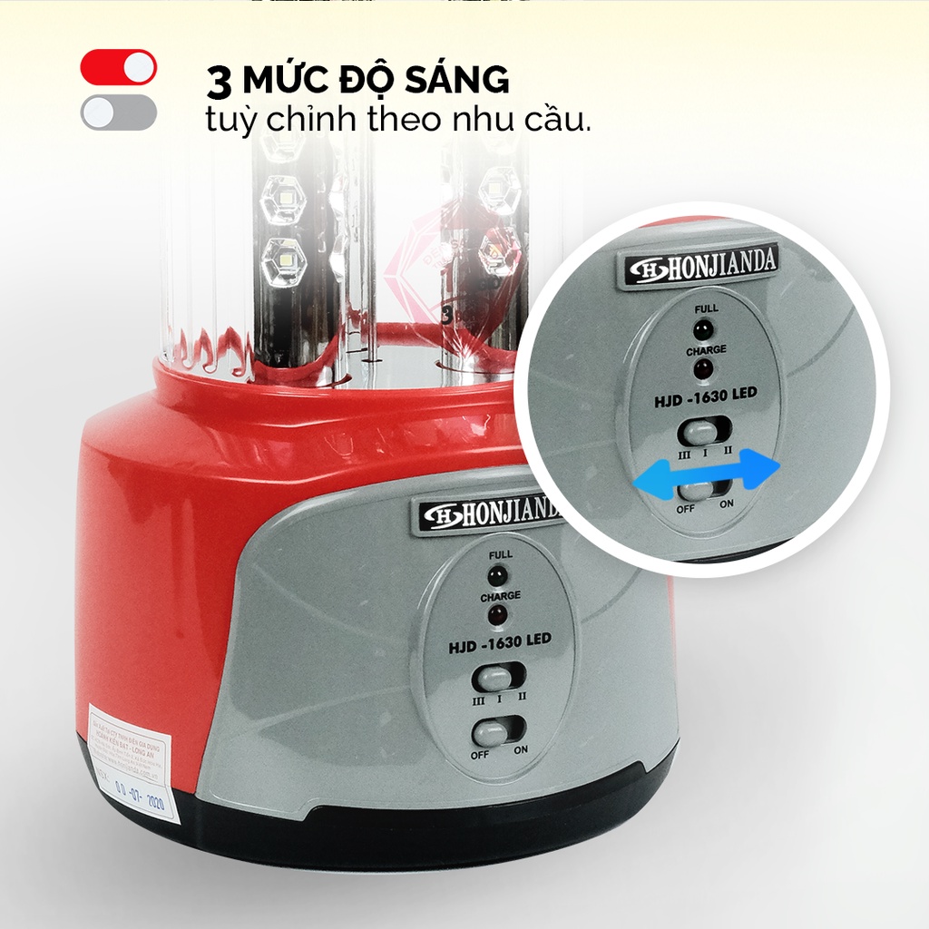 Đèn sạc Honjianda HJD-1630 96 bóng LED 0.06W