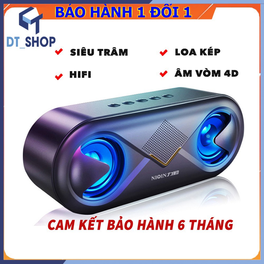 Loa Bluetooth Goden House S6 Cao Cấp - Loa Bluetooth Mini Để Bàn Tích Hợp Công Nghệ Âm Thanh Stereo Siêu Trầm Âm