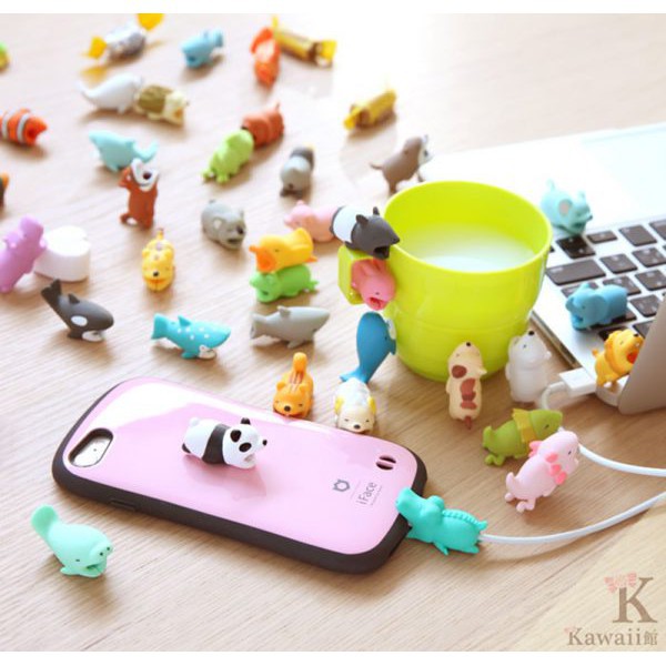 Phụ kiện thú silicon bọc bảo vệ đầu dây cáp sạc USB Cable Bite siêu cute siêu dễ thương | BigBuy360 - bigbuy360.vn
