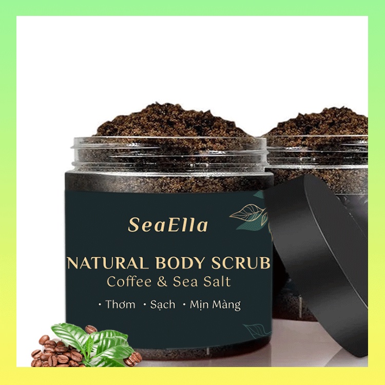 Muối Tẩy Da Chết Body Scrub Coffee Sea Ella - Loại bỏ các lớp sừng, bã nhờn, bụi bẩn trên da, Làm mềm mịn da