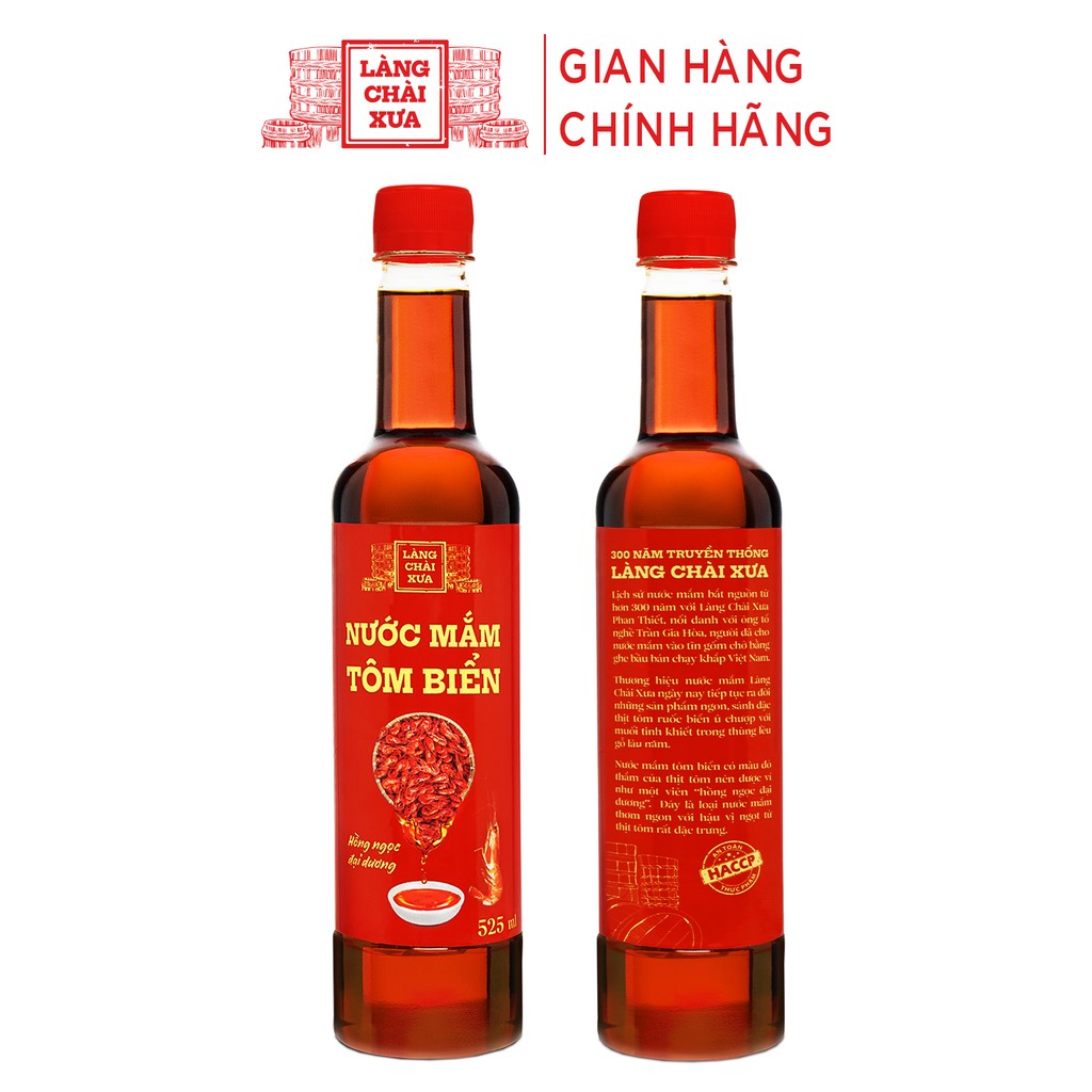 Nước mắm tôm biển Làng Chài Xưa 525ml/chai Hồng Ngọc Đại Dương 300 năm truyền thống | BigBuy360 - bigbuy360.vn