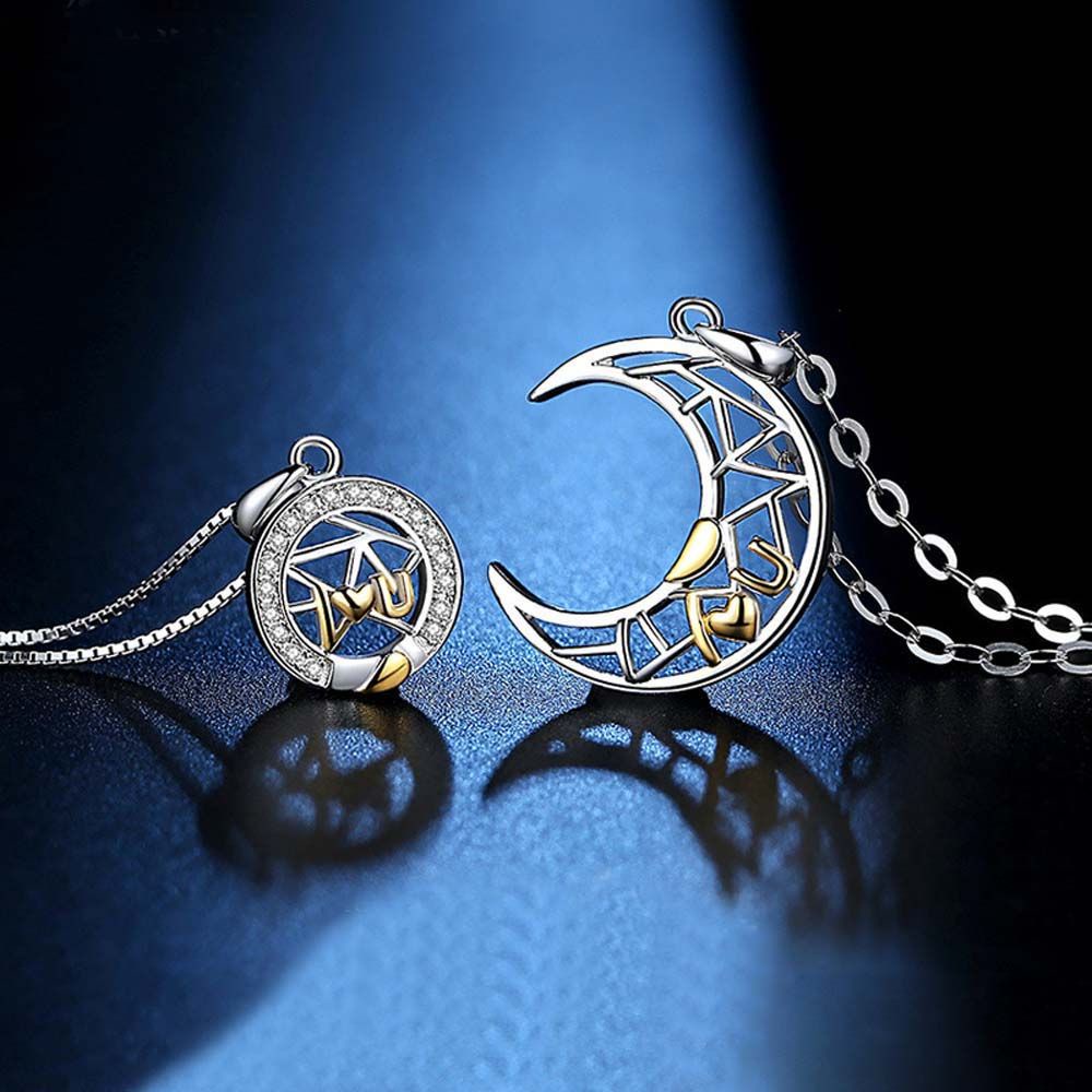 Vòng cổ mặt hình mặt trăng / mặt trời bằng đồng thời trang cho cặp đôi