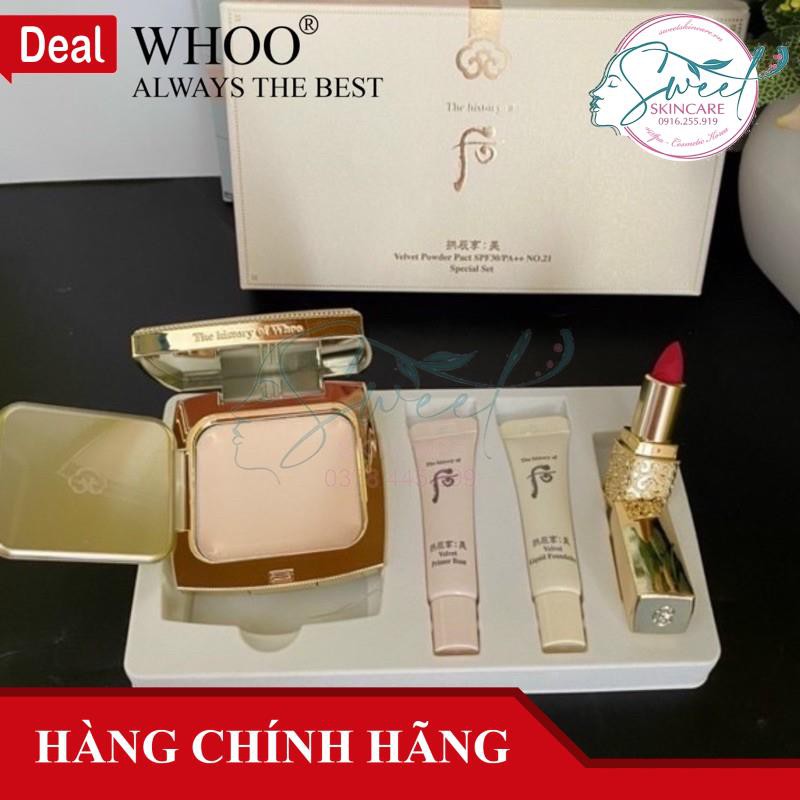 Phấn phủ whoo trắng velvet power pact - set khuyến mãi 2021