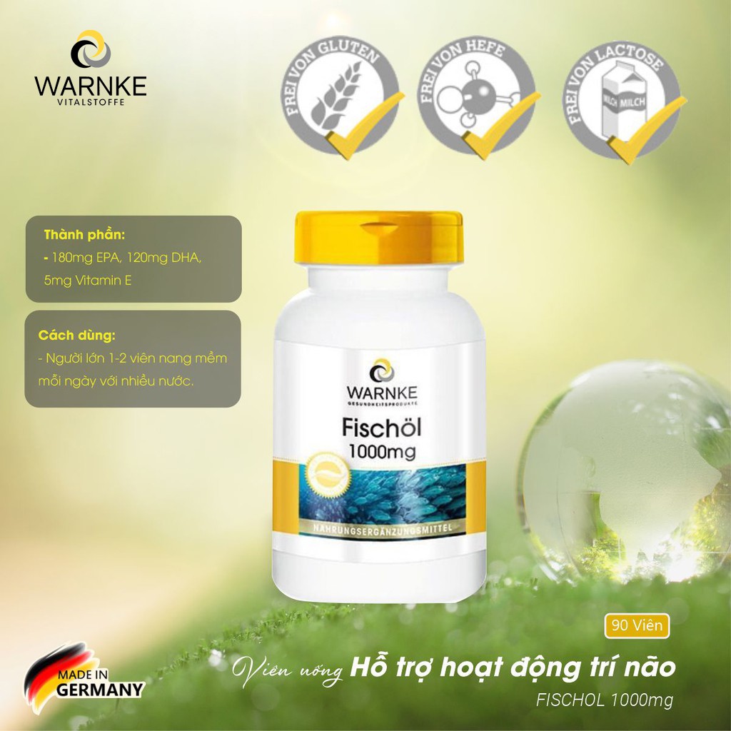 Dầu cá Warnke Fischol 1000mg (90 Viên)