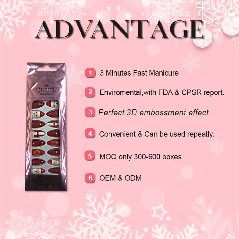 Hộp 24 Móng Tay Giả Bằng Acrylic Có Thể Tháo Rời Ốp