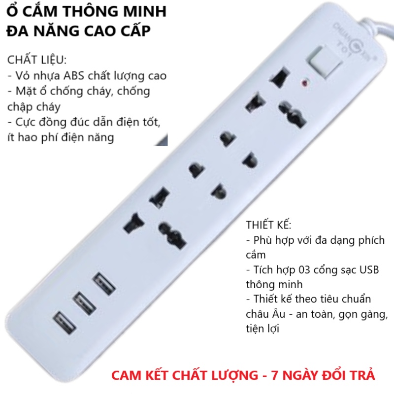 Ổ CĂM CHỊU TẢI ĐA CHỨC NĂNG CHUANGXIN - HÀNG TỐT