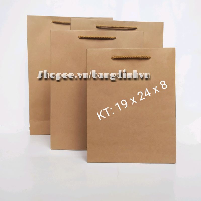 30c Túi giấy đựng quà - Túi giấy Kraft có quai A250gsm chất giấy cứng