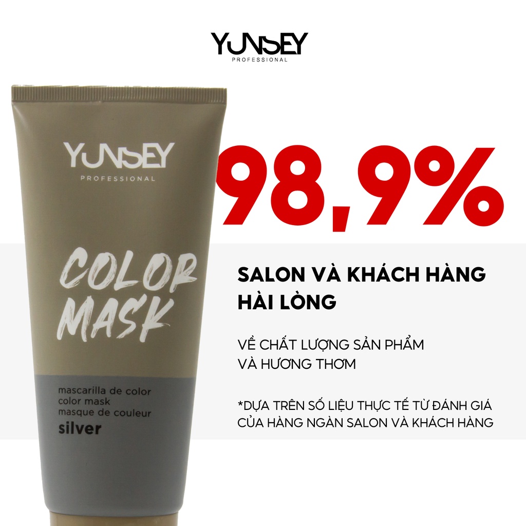 Kem nhuộm dưỡng tóc màu Bạch Kim Silver Color Mask Yunsey 200ml