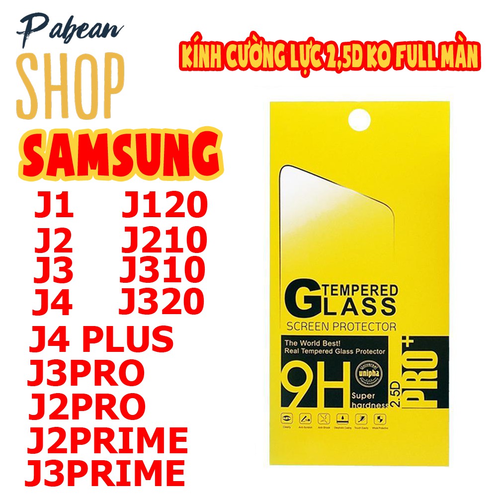 KÍNH CƯỜNG LỰC 2,5D KO FULL MÀN CHO SAMSUNG J1/J2/J3/J4/J120/J210/J310/J320/J2PRO/J3PRO/J2PRIME/J3PRIME/J4PLUS