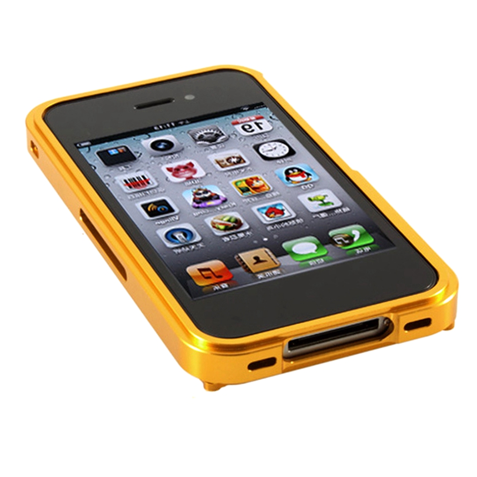 Ốp điện thoại kim loại chống va đập trang trí mạ vàng cho IPHONE 4 4S
