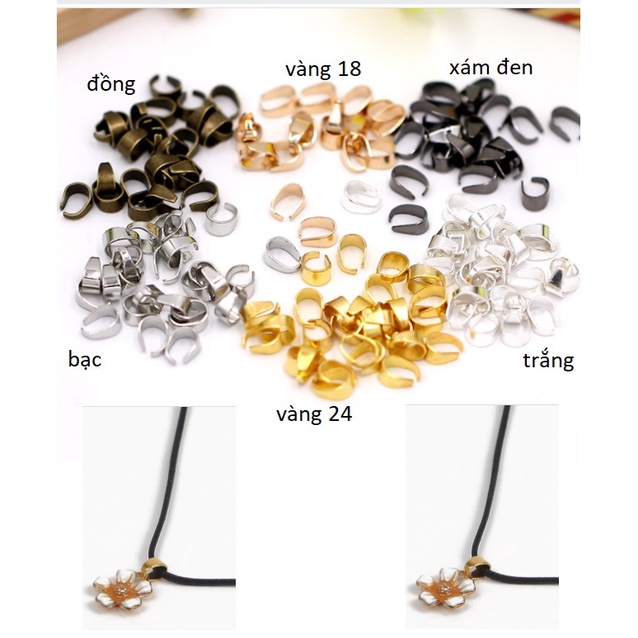 10 kẹp móc treo mặt dây chuyền nhiều màu nhiều size để chọn