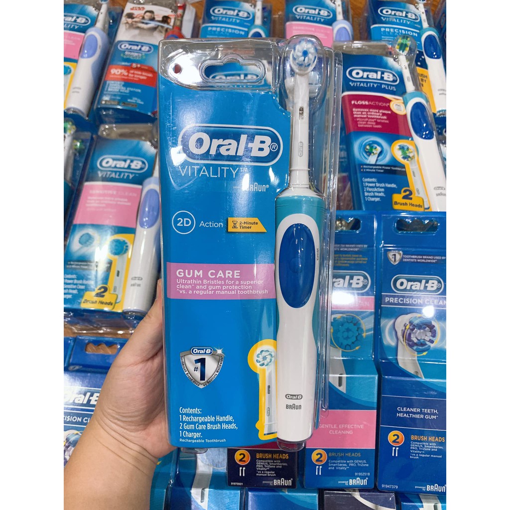 Bàn chải đánh răng điện Oral B - Braun Úc - tặng kèm 1 đầu bàn chải, Set 3 Đầu chải điện thay thế rời