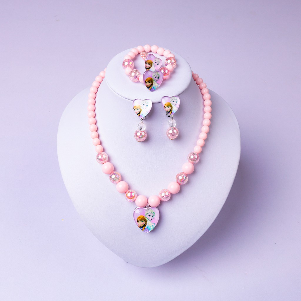 Set bộ trang sức 4 món phụ kiện công chúa Elsa Frozen cho bé gái