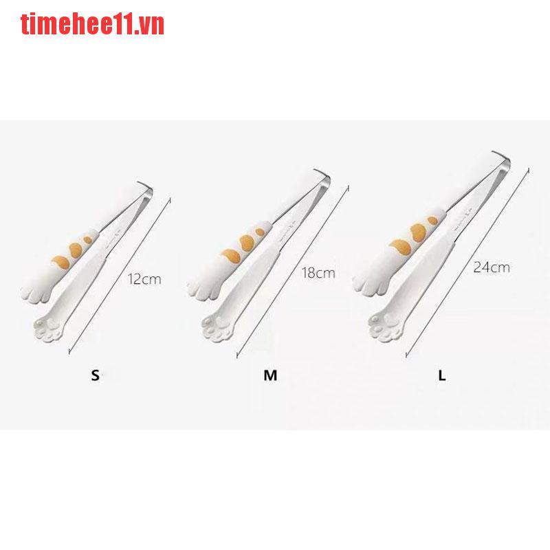Kẹp Gắp Thức Ăn Bằng Thép Không Gỉ Hình Chân Mèo Dễ Thương timehee11