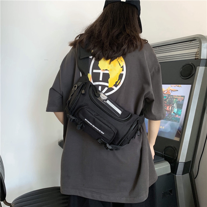ulzzang korean fashion nylon men chest pack waist bag pouch bag for men birthday gift for men | BigBuy360 - bigbuy360.vn