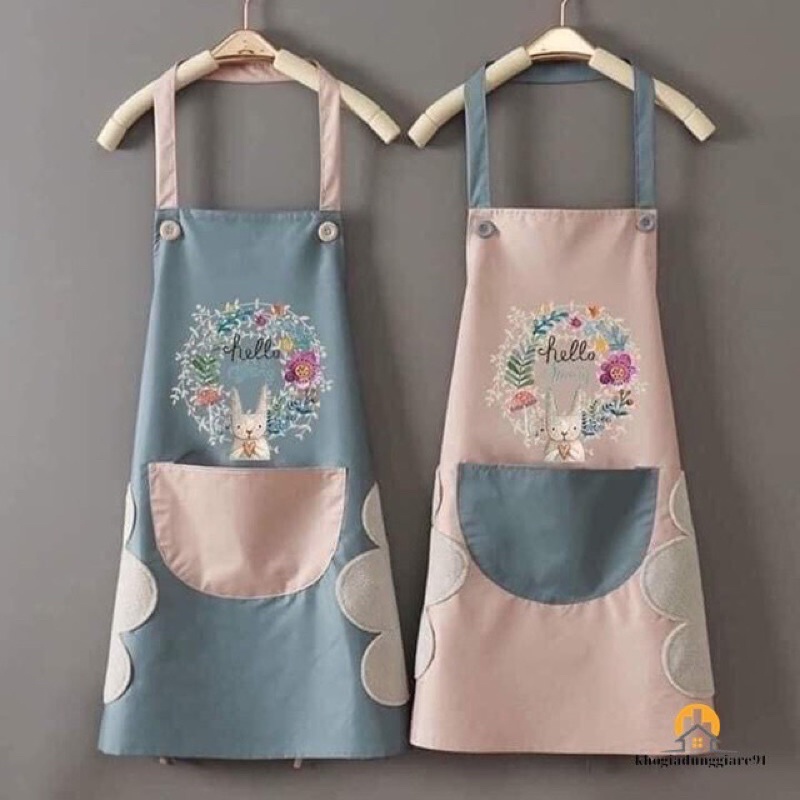 TẠP DỀ HOA IN HÌNH THỎ CÓ TÚI ĐỰNG ĐIỆN THOẠI, CHỐNG THẤM NƯỚC