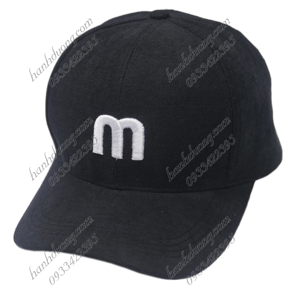 Mũ lưỡi trai M nón kết nhung thêu chữ M phong cách UIzzang form unisex nam nữ thời trang