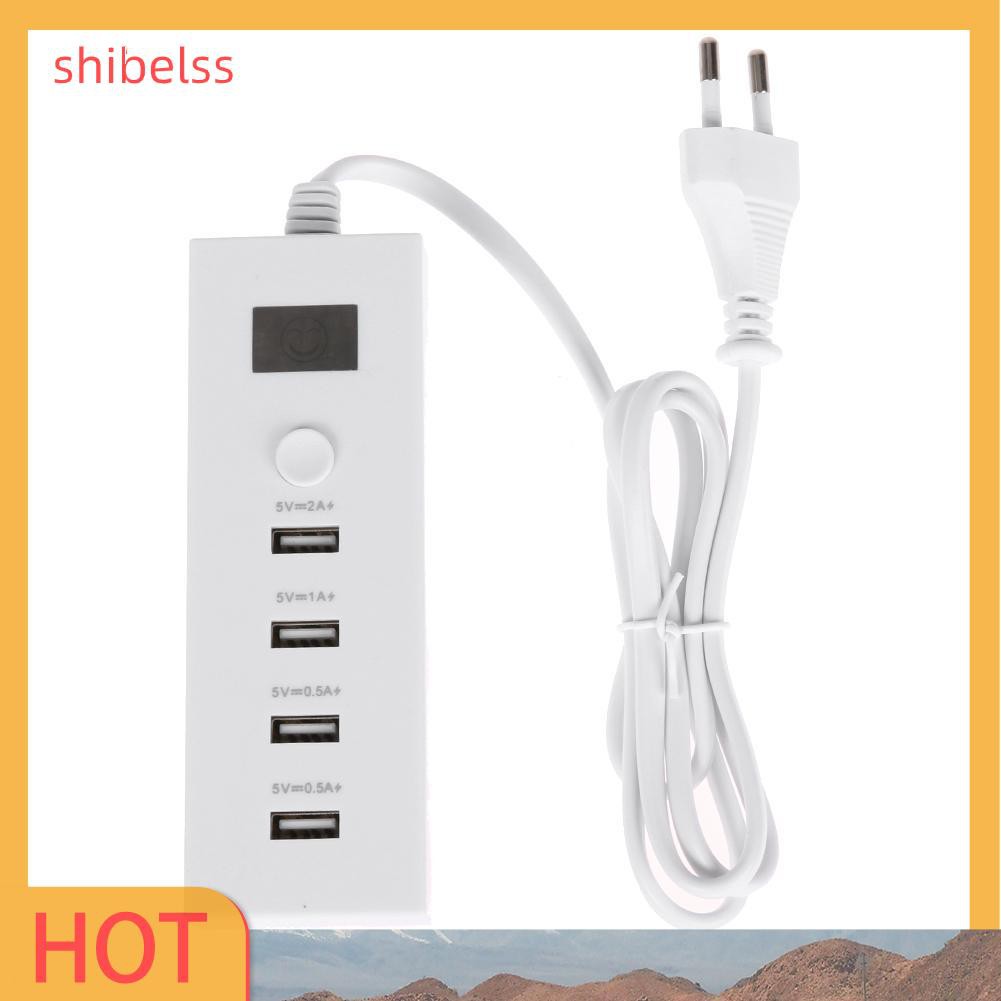 （ʚshibelss）USB 4 Port Multifunction Charger Quick Charging 5V 2A Extension Socket(EU)