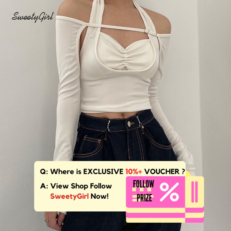 Áo Thun Tay Dài Hở Vai Màu Trơn Dáng Ôm Gợi Cảm Thời Trang 2022 Dành Cho Bạn Nữ