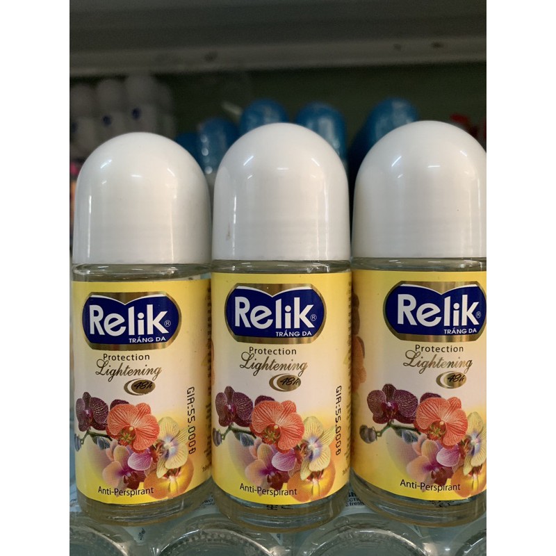 Relik  Lăn Khử Mùi Trắng Mịn Màng Thơm Nồng Nàn 50ml(mầu vàng)