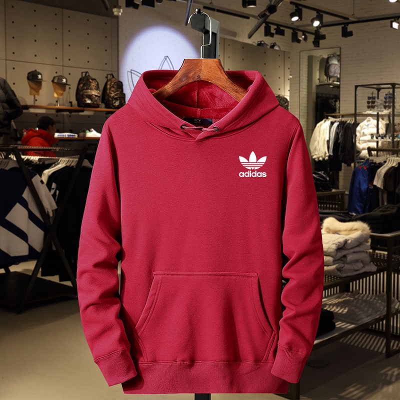 Adidas Spring Autumn Men Hooded Casual loose cotton youth  Printed Letters Long-sleeve Hooded Sweatshirt Korean version