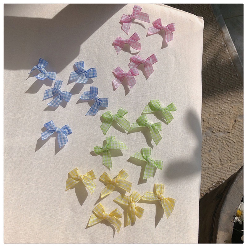 Kẹp Tóc Đính Nơ Họa Tiết Caro Dễ Thương Dành Cho Nữ