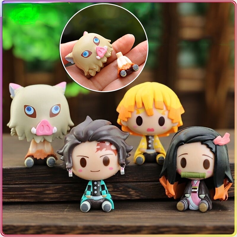 Bộ 4 Mô Hình Nhân Vật Anime Demon Slayer Dễ Thương
