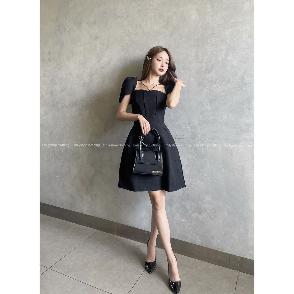 Đầm dáng xòe mini tay ngắn Emilyshop ulzzang