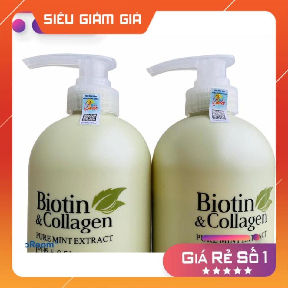 [New 2021] Cặp dầu gội xả Biotin Collagen ( 2x1000ml ) màu xanh lá ⚜️Hàng Authentic⚜️