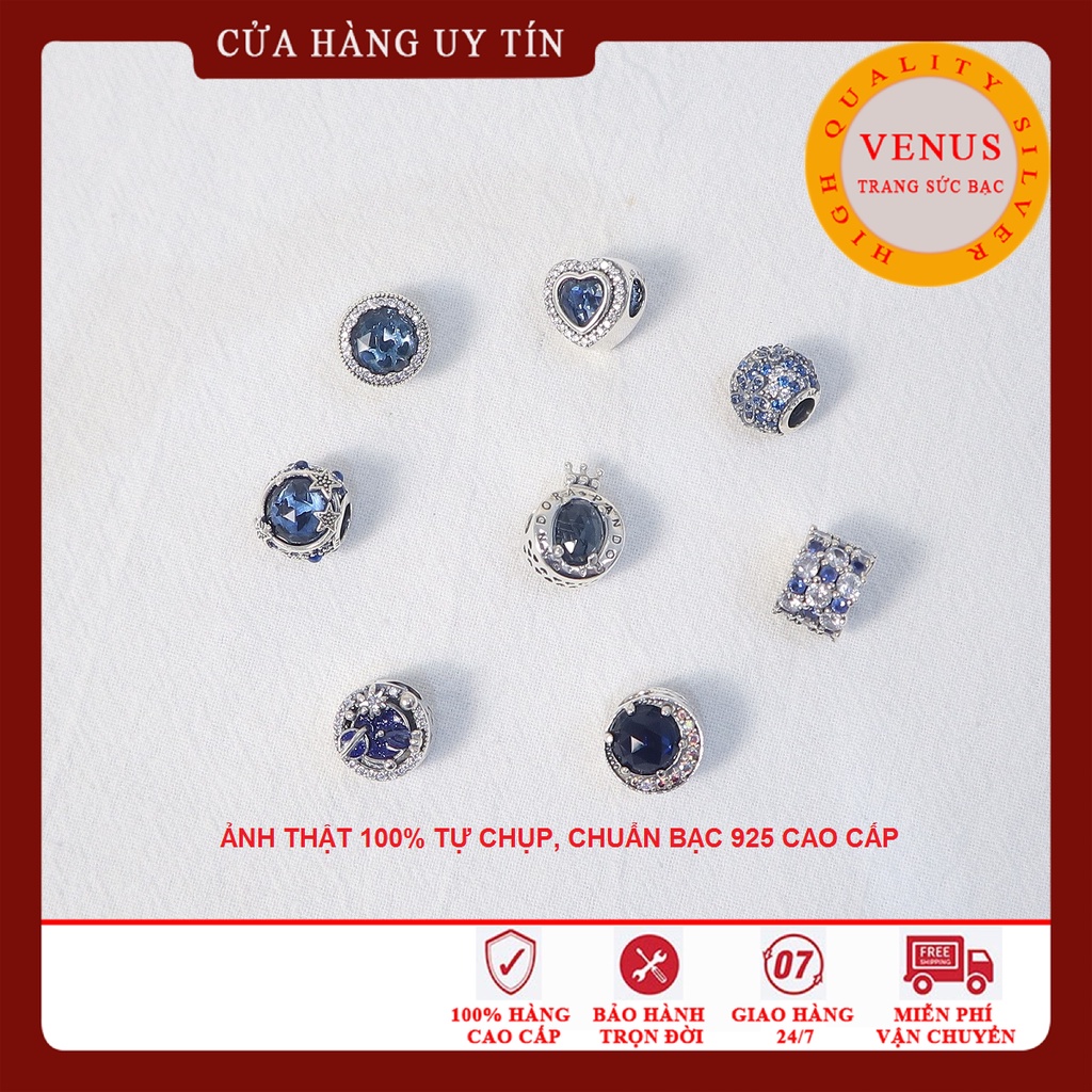 Bộ sưu tập charm xanh đậm- Bạc 925 cao cấp- Mã sản phẩm VENUSTH2